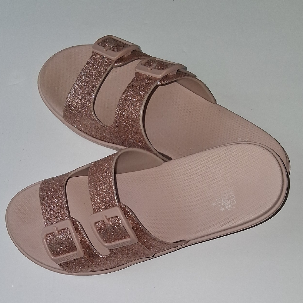 Glittery Pink Slide Sandals